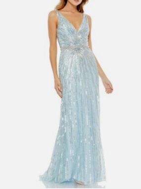 MAC DUGGAL Starburst Sequin Sheath Gown Size 10